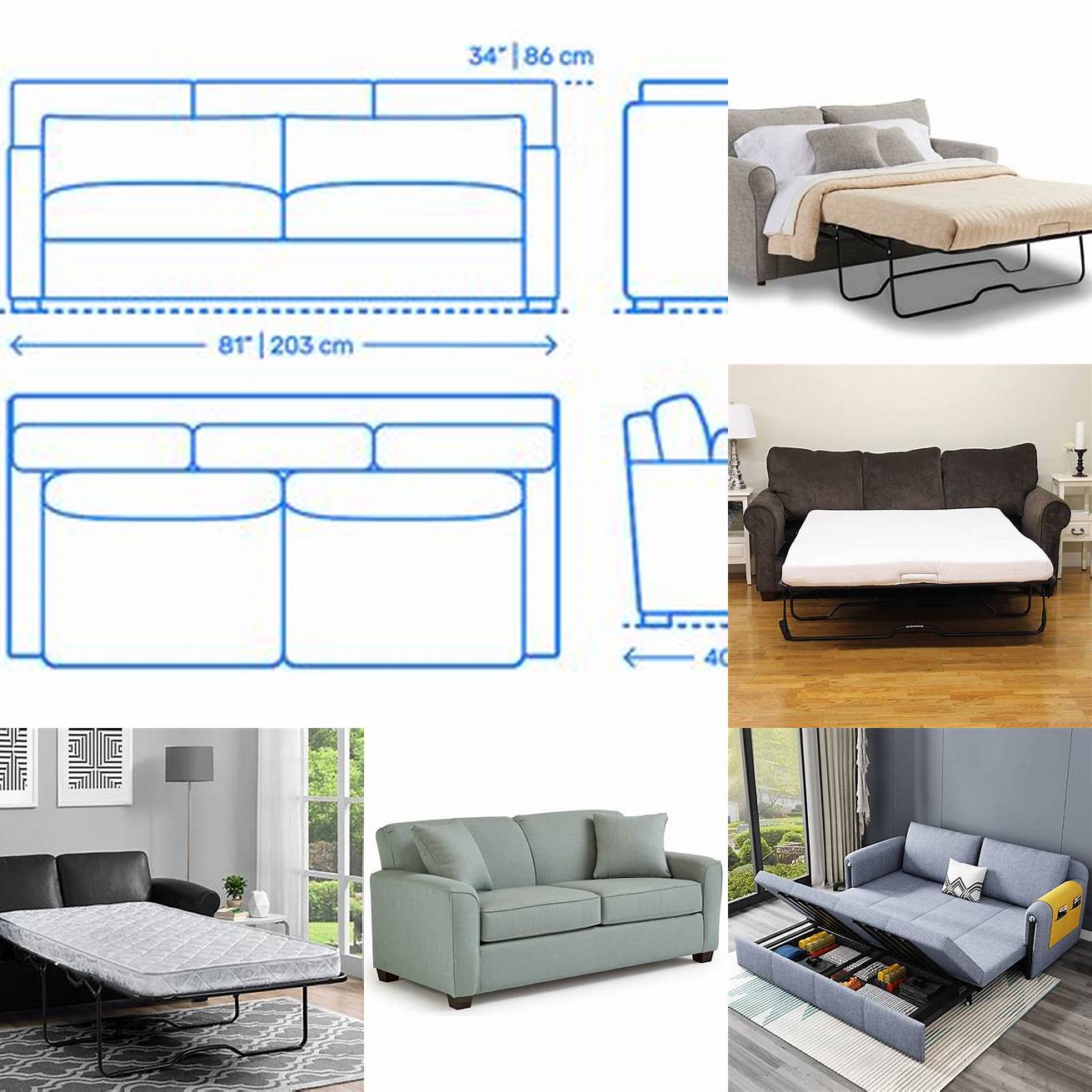 Size Full Sleeper Sofas come in different sizes so make sure you choose one that fits your space