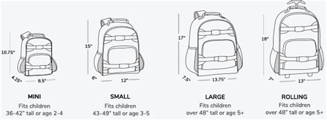 Size Guide Backpack Size Chart Liters