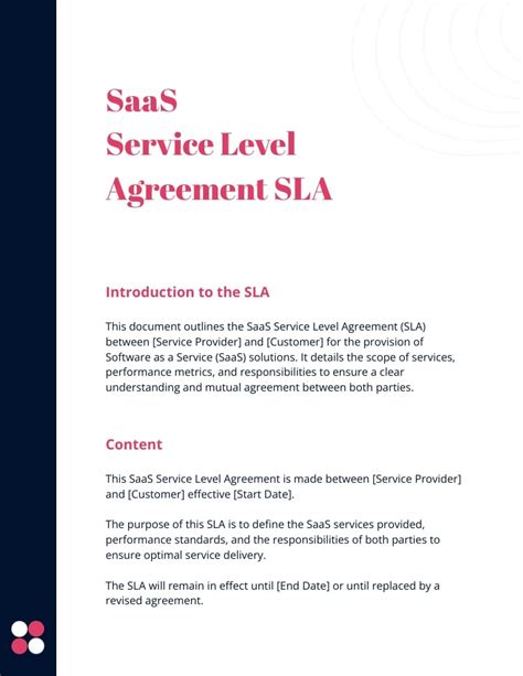 Sla Template For Saas