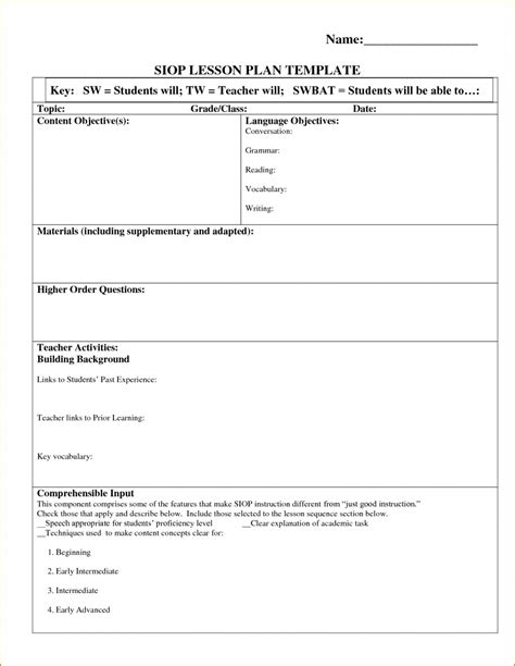 Slp Lesson Plan Template