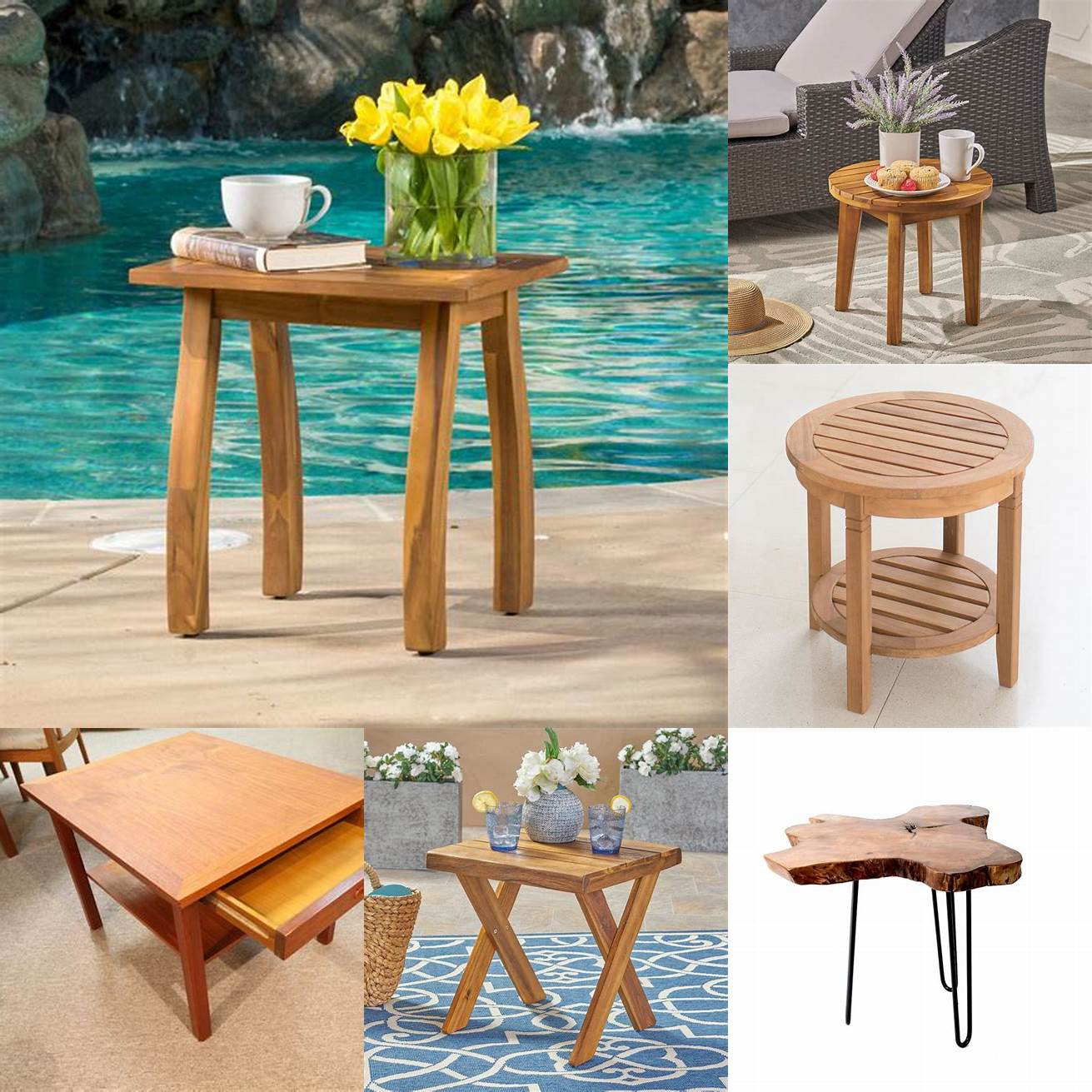 Small Teak Accent Table