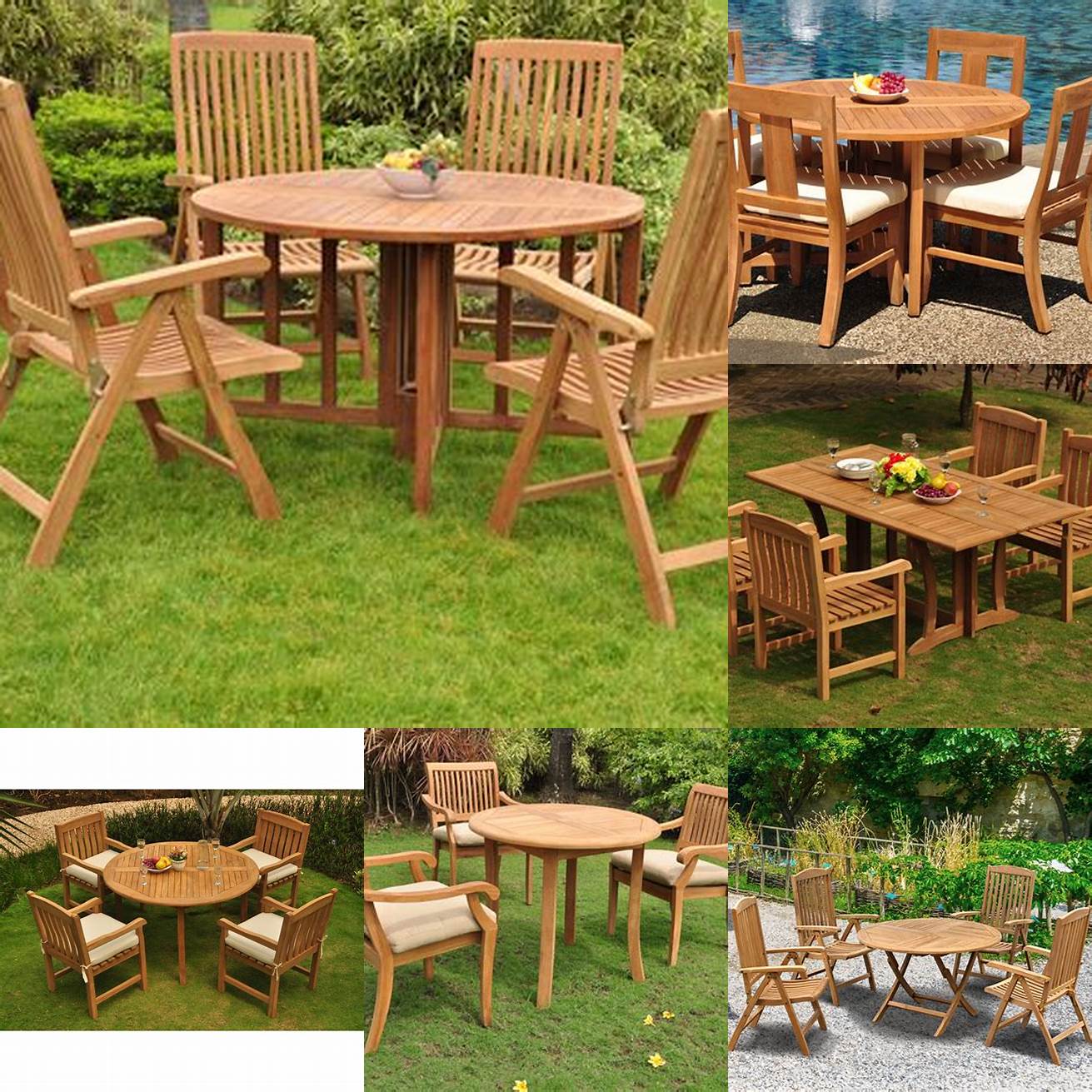Small Teak Outdoor Tables and Chairs