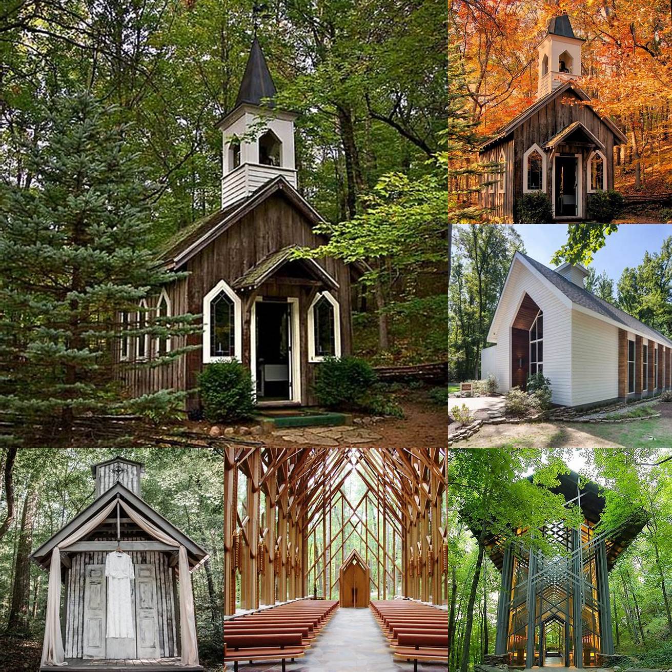 Small wooden chapel in the woods