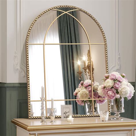 Small Gold Mirror Over Window Over Bed Catalog
