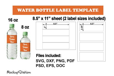 Small Water Bottle Label Template