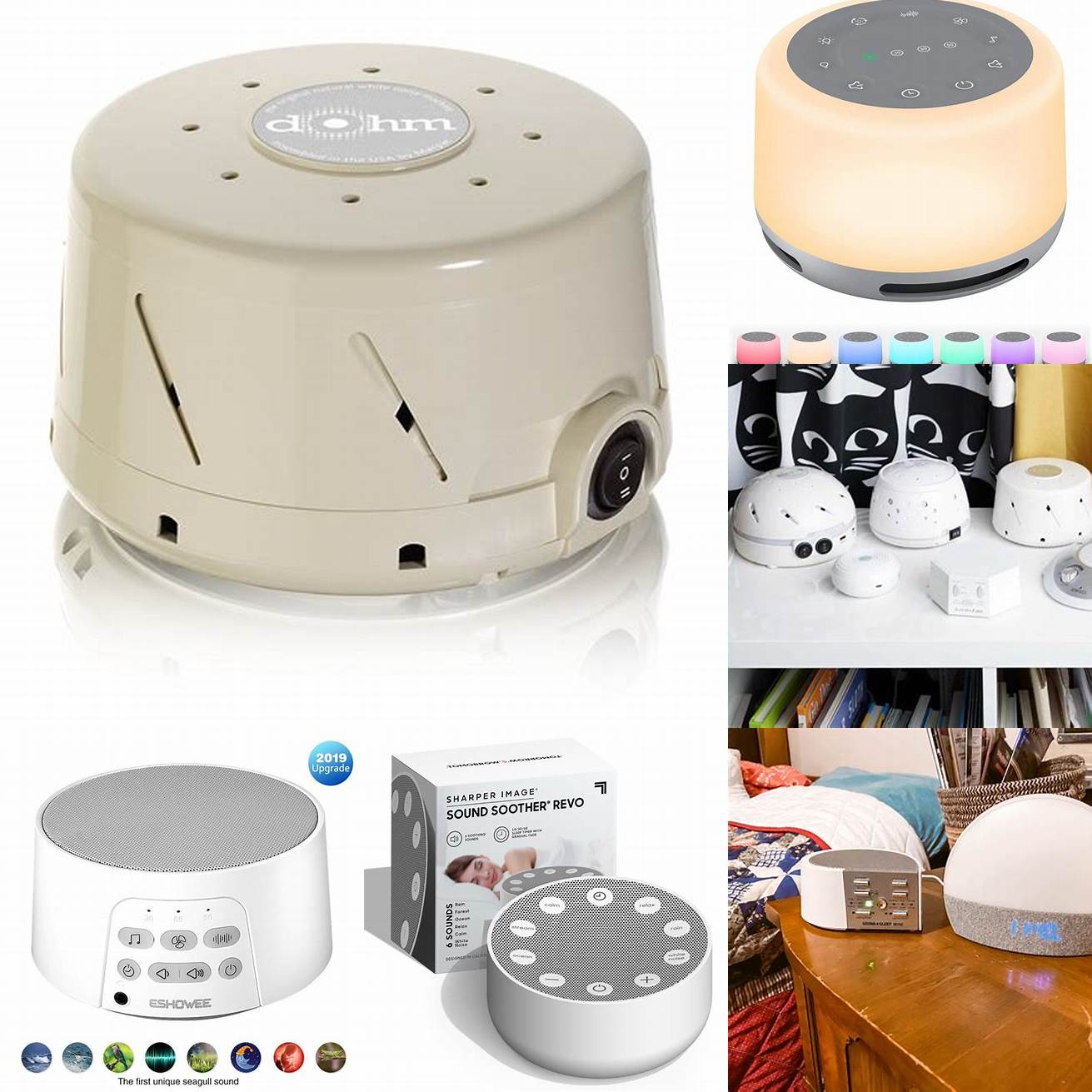 Smart white noise machine with built-in speakers