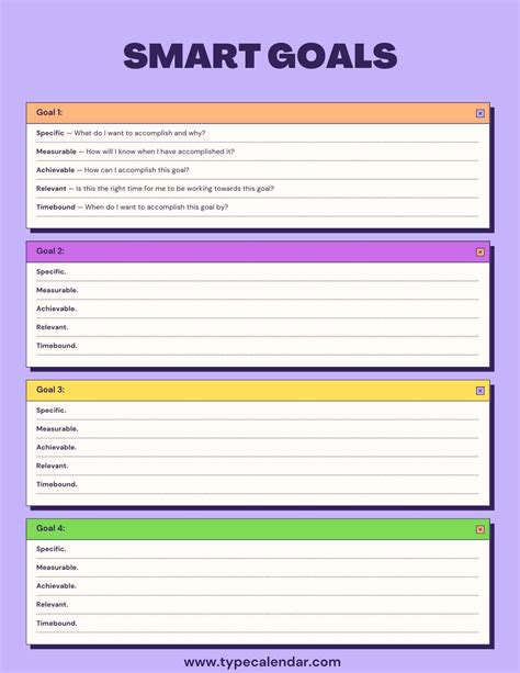 Smart Goals Templates
