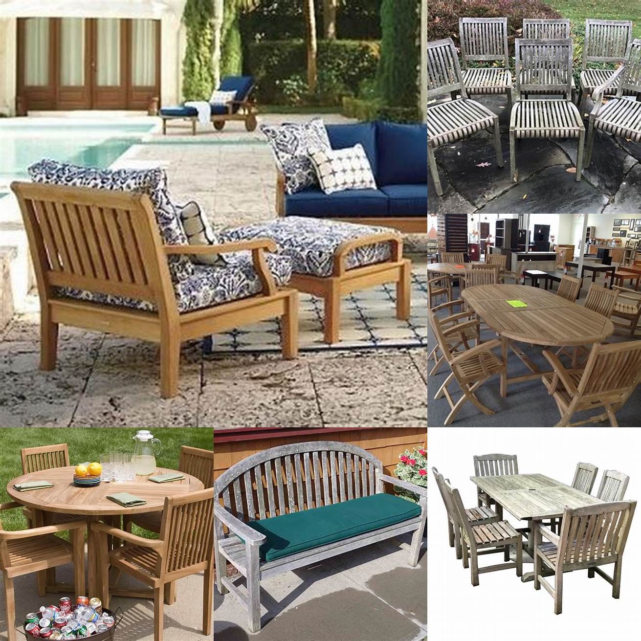 Smith and Hawken Teak Furniture in Different Settings