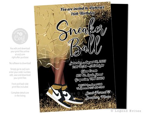 Sneaker Ball Invitation Template Free
