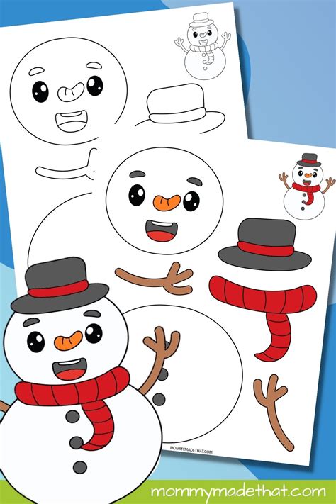 Snowman Template For Preschool