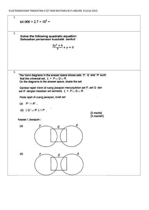Soalan Matematik Form 4 Image
