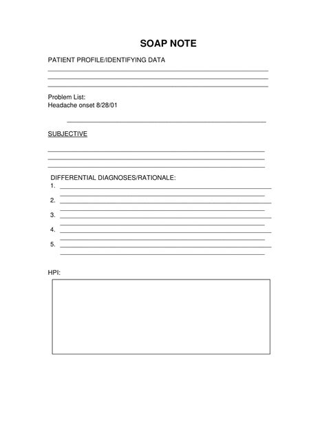 Soap Note Template Free