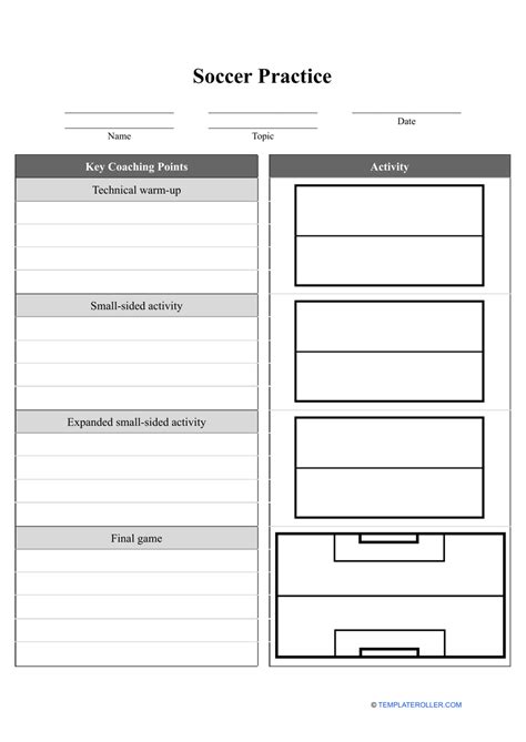 Soccer Practice Planner Template