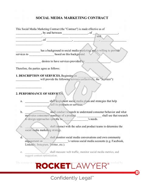 Social Media Contract Template