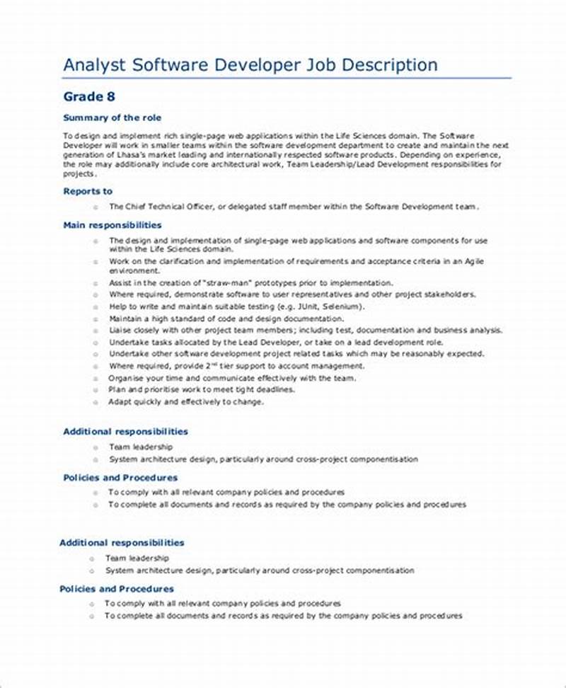 Software Developer Job Description Template