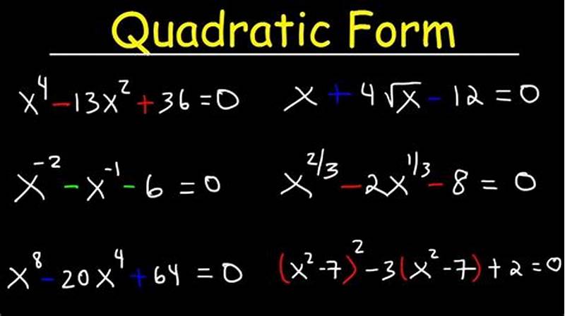 Solving Equations In Quadratic Form Using Substitution