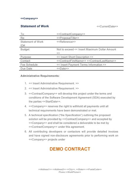 Sow Agreement Template
