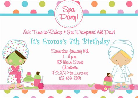 Spa Party Invitations Templates Free