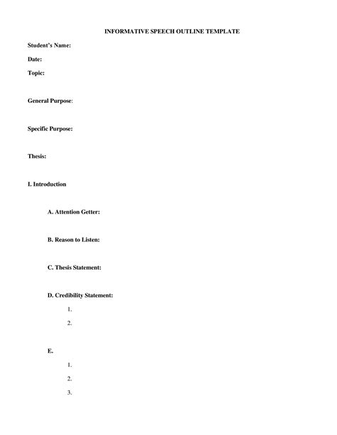 Speaking Outline Template