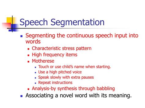 Speech Segmentation