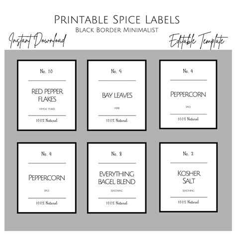 Spice Jar Label Template Free
