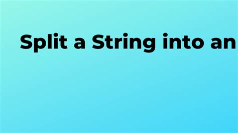 Split a String into an array in Swift