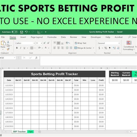 Sports Betting Data Analysis Spreadsheet Template