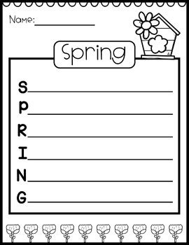 Spring Acrostic Template
