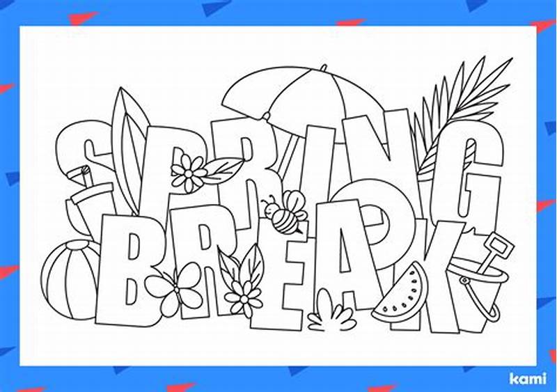 Spring Break Coloring Page