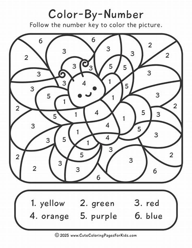 Spring Color By Number Coloring Pages