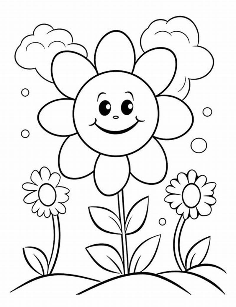 Spring Coloring Pages Easy