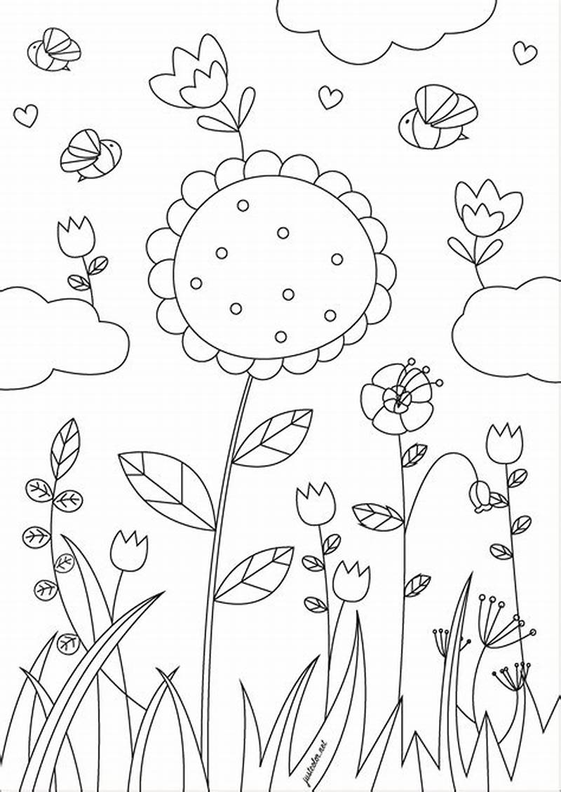 Spring Flower Coloring Page