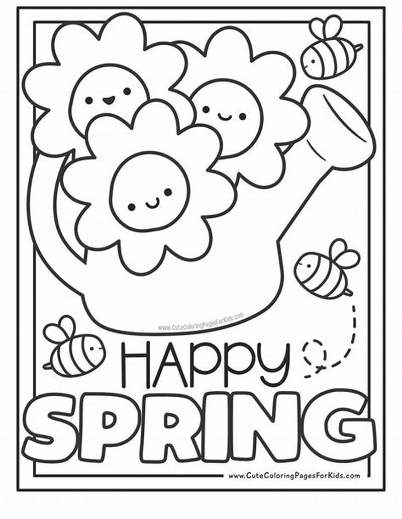 Spring Season Simple Free Kids Spring Coloring Sheets