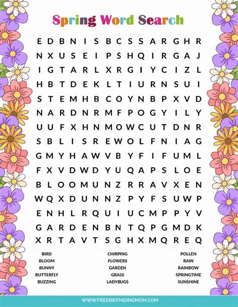 Spring Word Find Printable