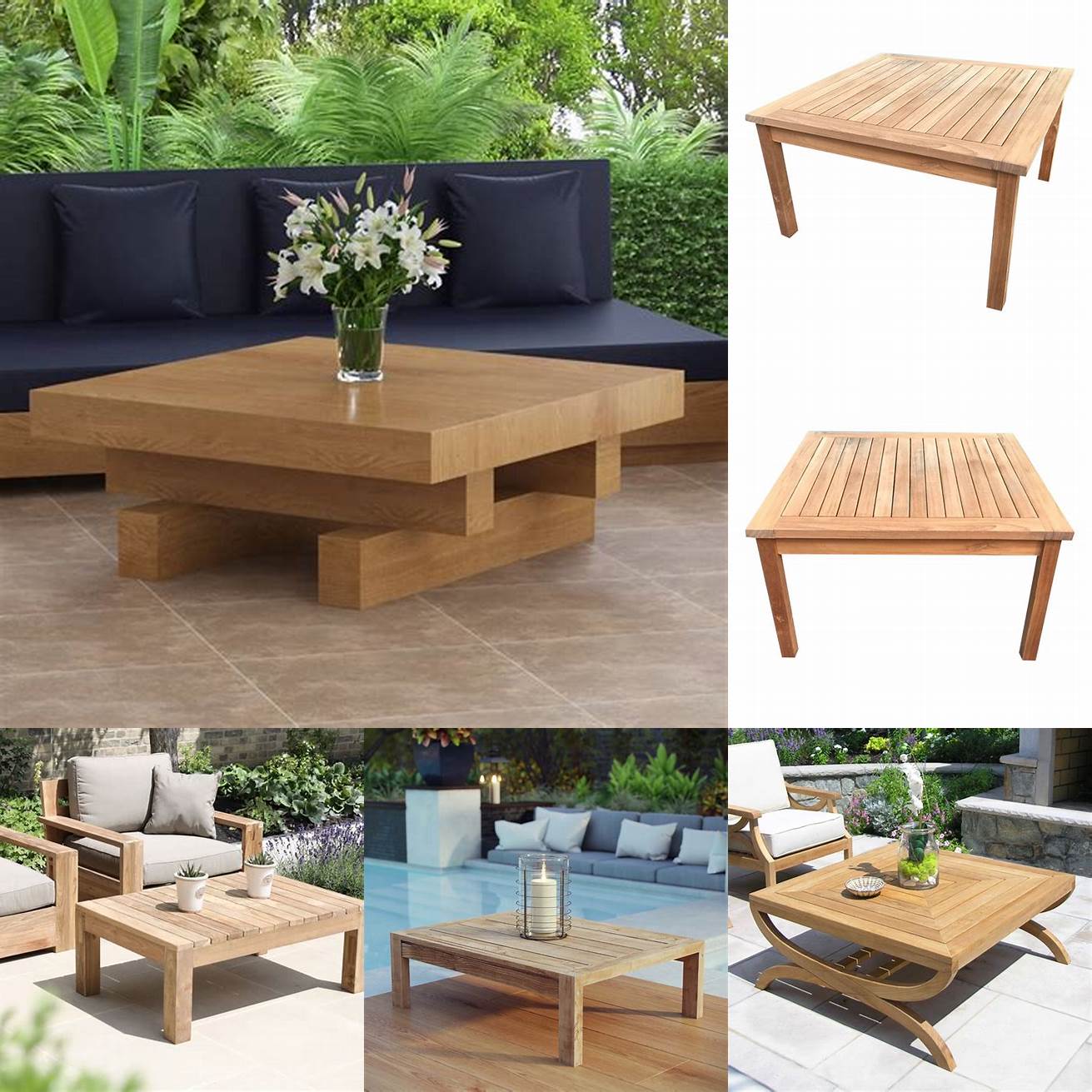 Square Teak Outdoor Coffee Table
