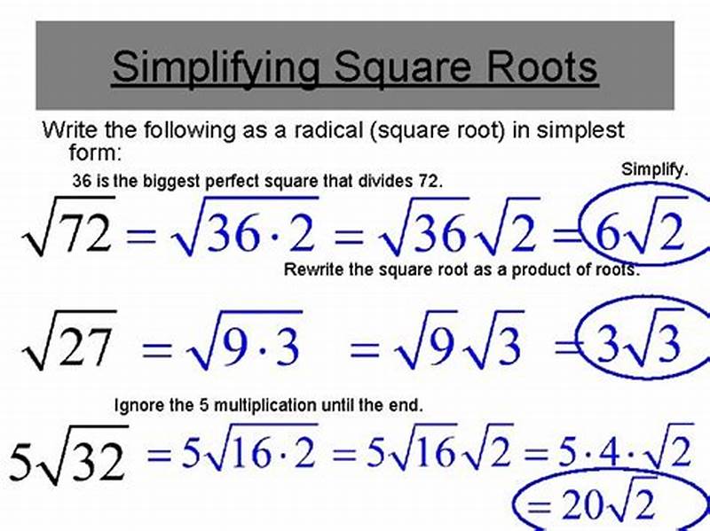 Square Root In Simplest Form
