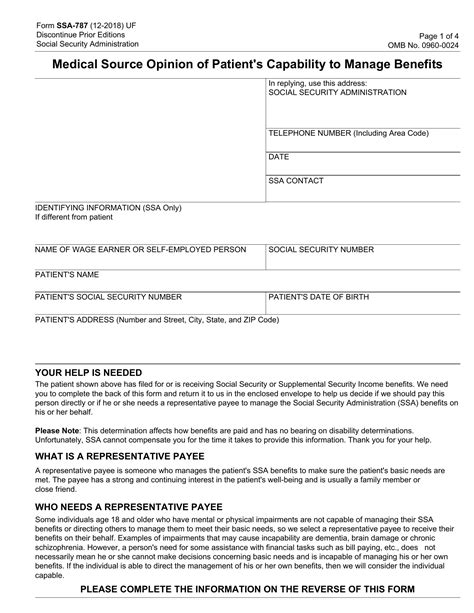 Ssa-787 Printable Form