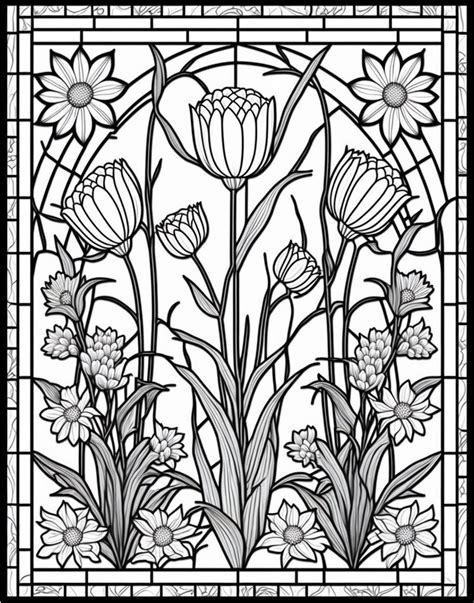 Stained Glass Coloring Pages Free Printables