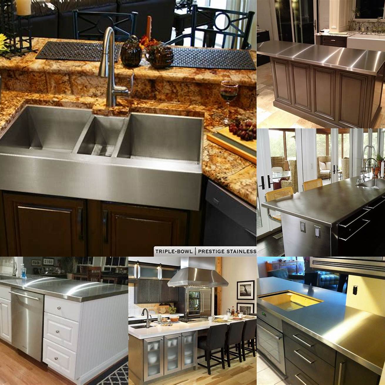 Stainless steel custom kitchen island with sink