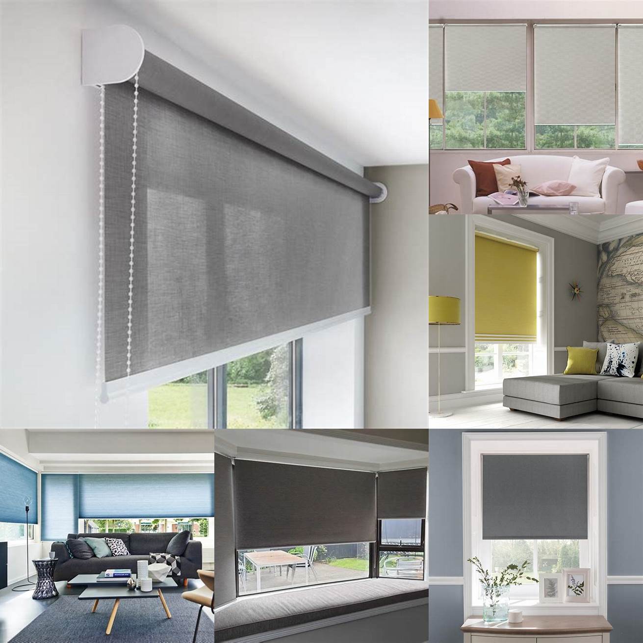 Standard Roller Blinds The most common type of roller blinds made of a single piece of fabric that rolls up and down on a metal tube