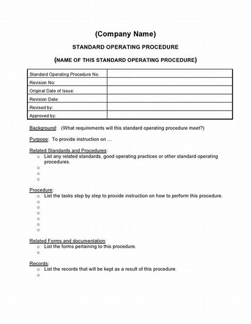 Standard Operating Procedures Template Free