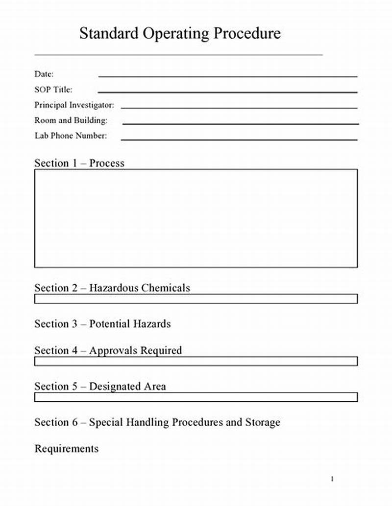 Standard Operating Procedures Template Word Free