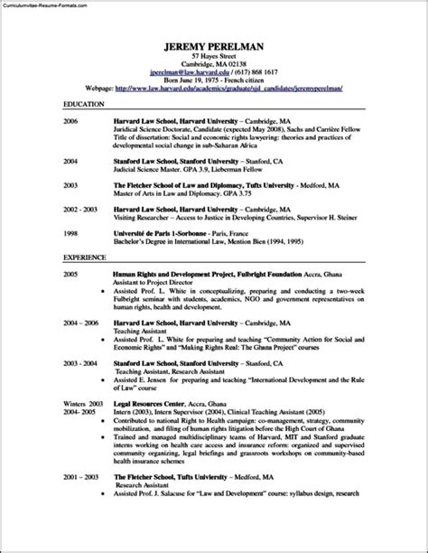 Stanford Resume Template