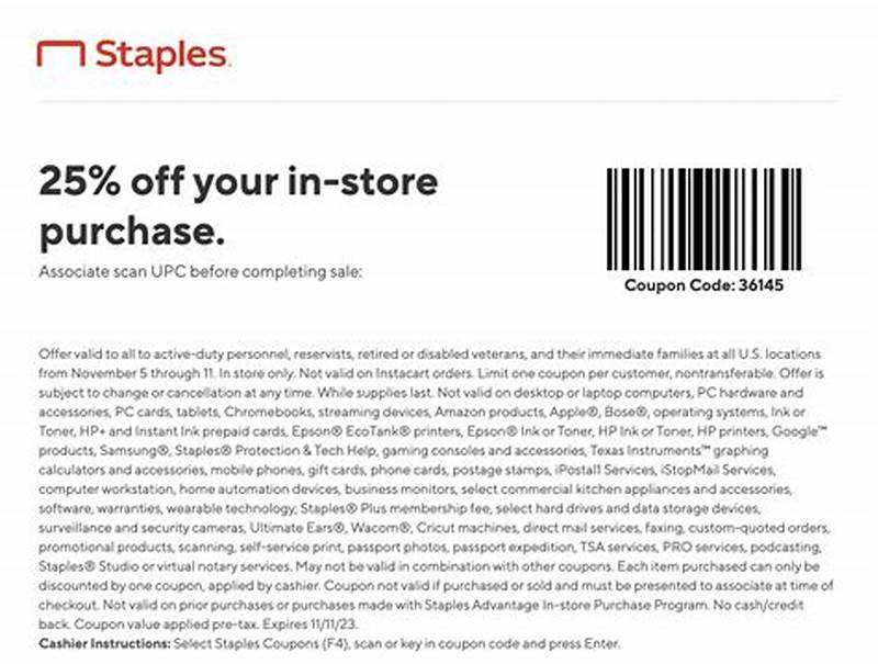 Staples Coupon Code  25 Off  75 Printable