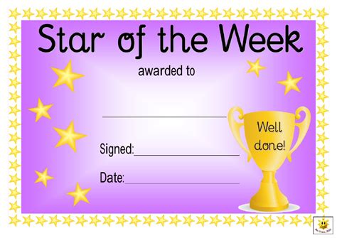 Star Of The Week Template