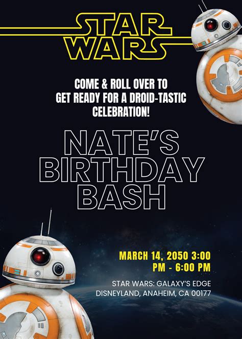 Star Wars Birthday Invitation Template