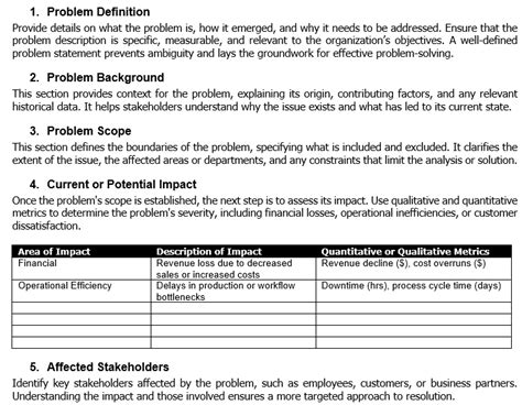 Statement Of Problem Template