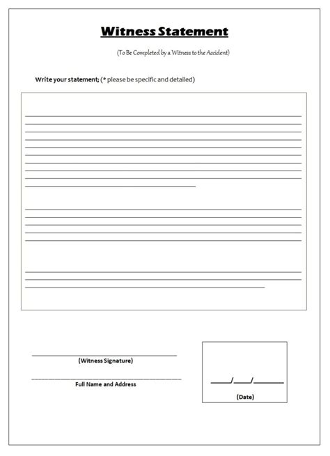 Statement Of Witness Template
