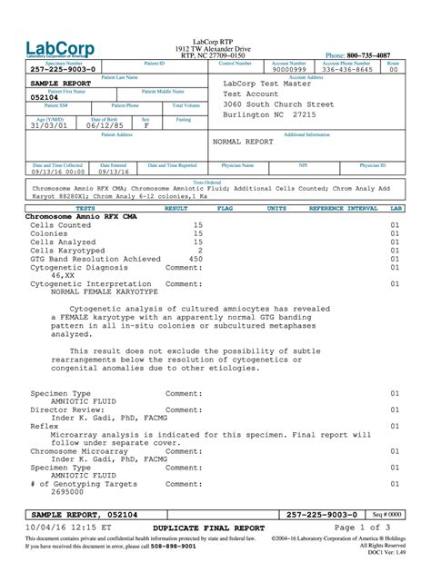 Std Lab Results Template