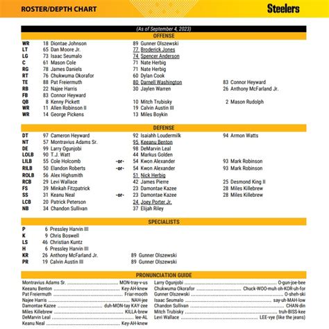 Steelers Depth Chart Qb
